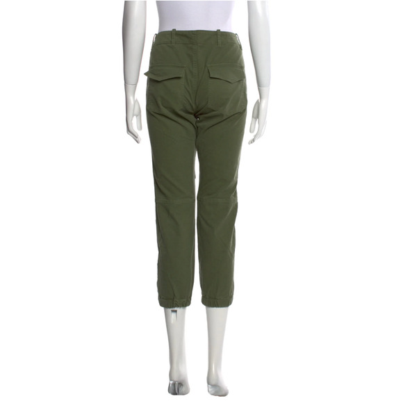 NEW! Nili Lotan 4 French Military Pants Slouchy Cropped Cargos Cotton Army Green - Picture 6 of 12